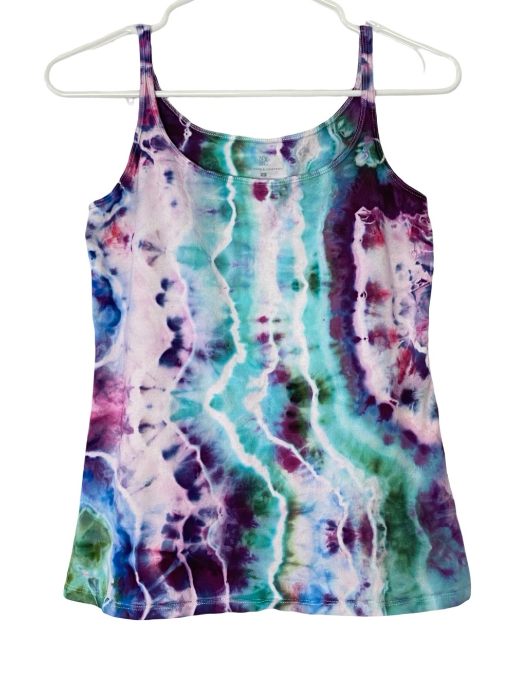 Custom Made Geode Ice Tie Dye Tank Top Womens Size Small Upcycled Handmade Multi